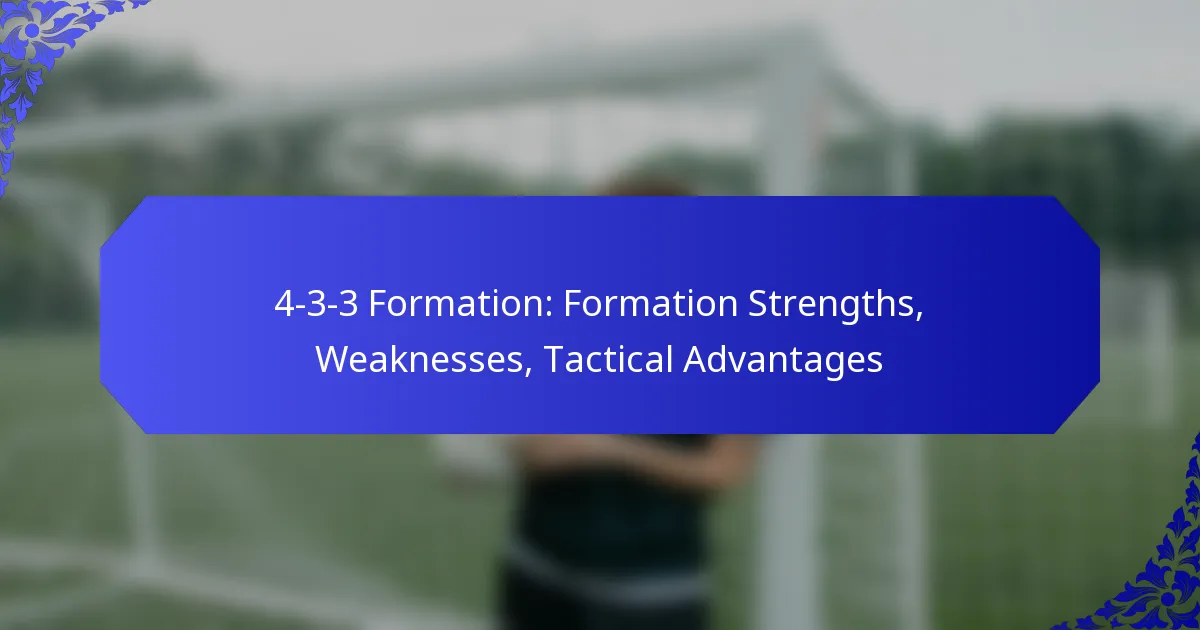 4-3-3 Formation: Formation Strengths, Weaknesses, Tactical Advantages