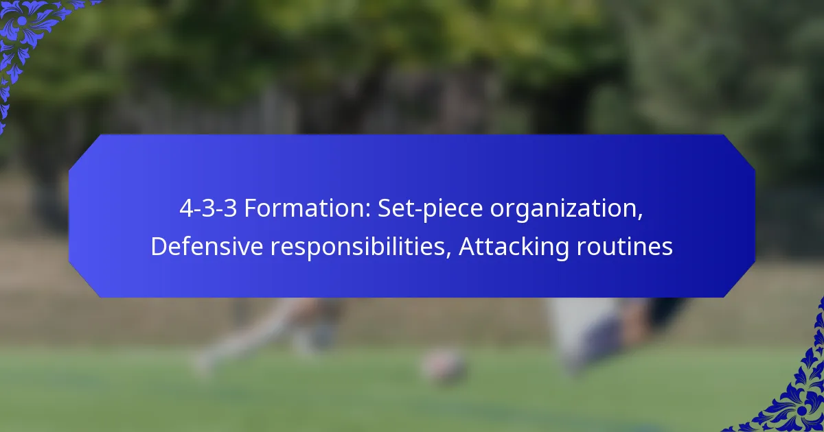 4-3-3 Formation: Set-piece organization, Defensive responsibilities, Attacking routines