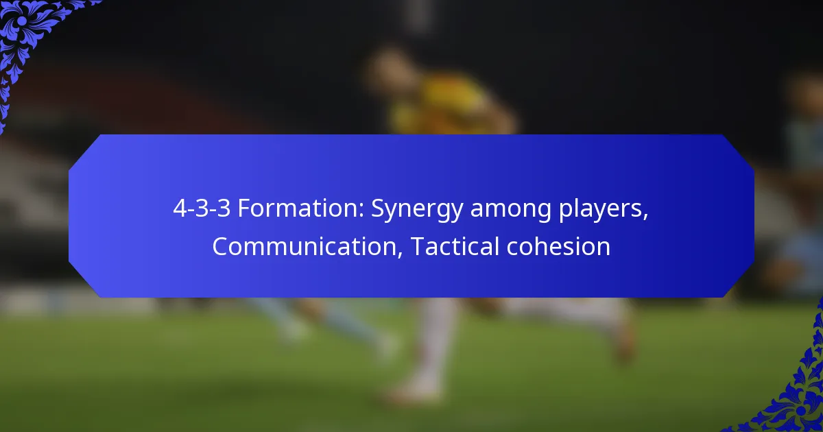 4-3-3 Formation: Synergy among players, Communication, Tactical cohesion