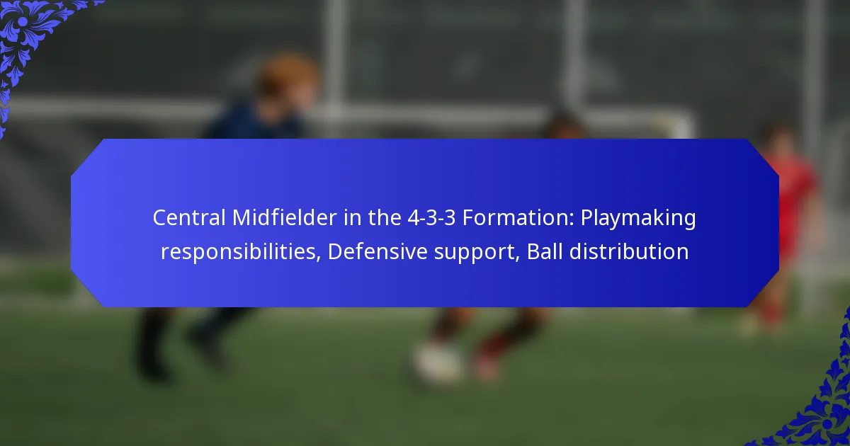 Central Midfielder in the 4-3-3 Formation: Playmaking responsibilities, Defensive support, Ball distribution