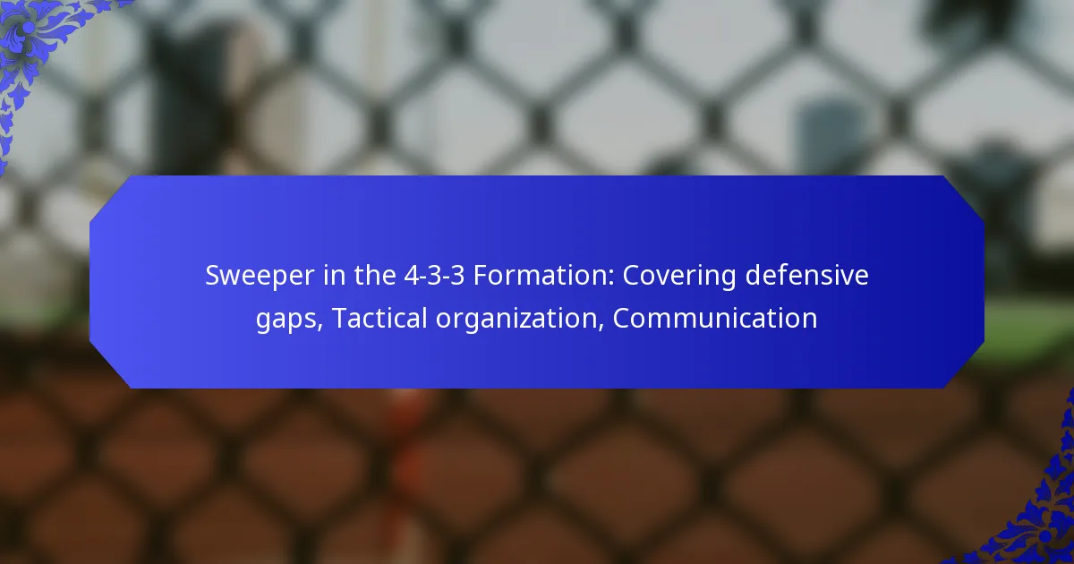 Sweeper in the 4-3-3 Formation: Covering defensive gaps, Tactical organization, Communication
