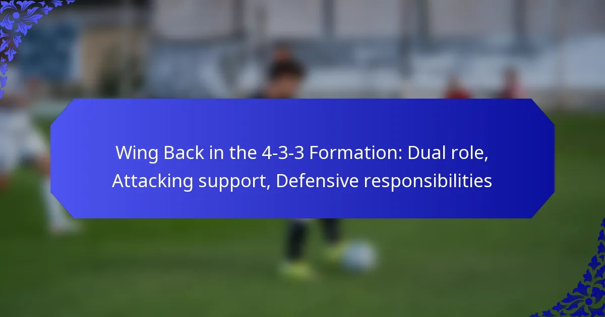 Wing Back in the 4-3-3 Formation: Dual role, Attacking support, Defensive responsibilities