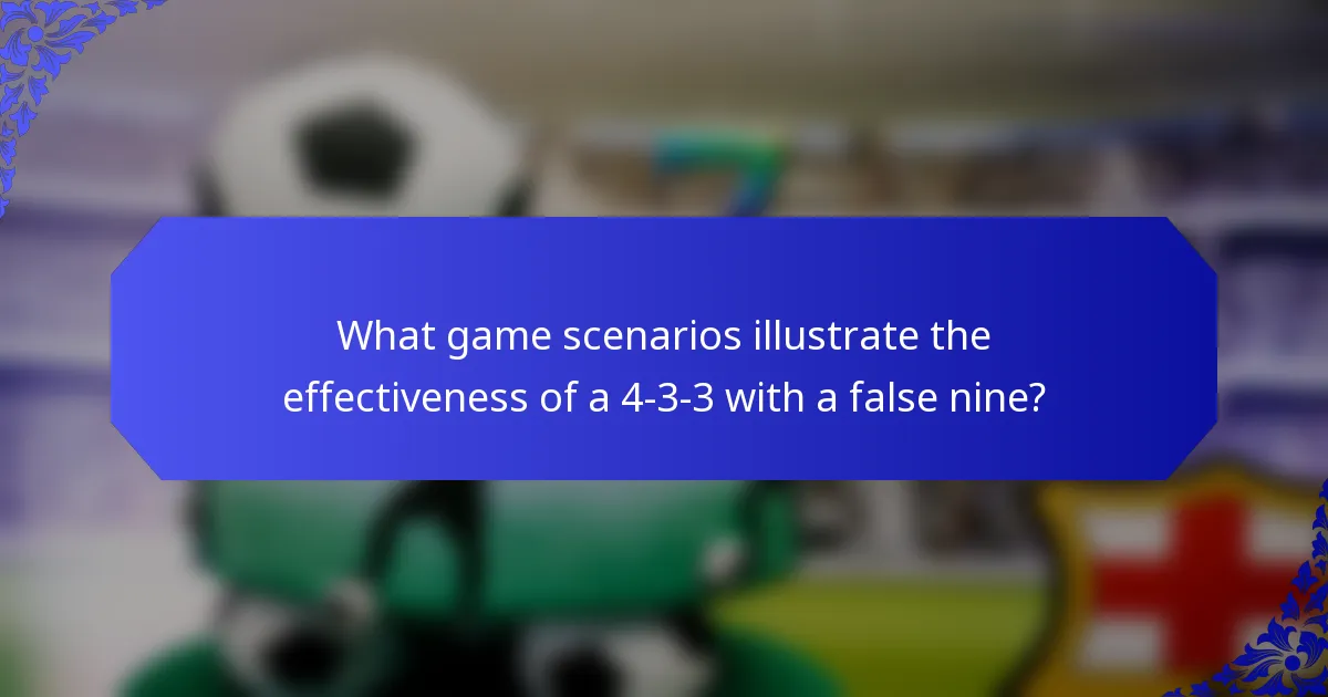 What game scenarios illustrate the effectiveness of a 4-3-3 with a false nine?