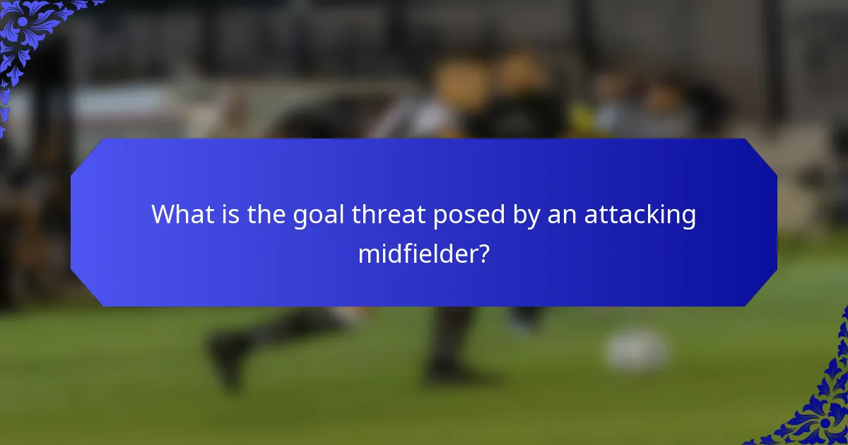 What is the goal threat posed by an attacking midfielder?
